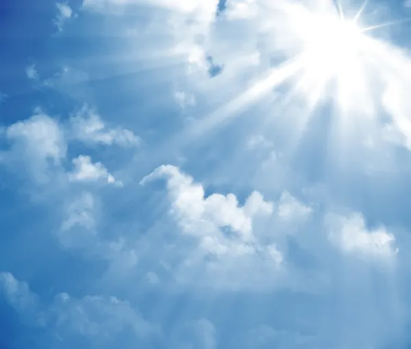 Sonnenstrahl am blauen Himmel — Stockfoto
