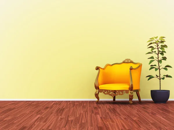 Gul soffa — Stockfoto