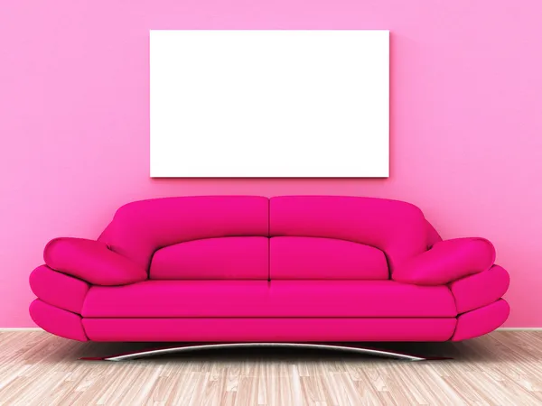 Růžový gauč — Stock fotografie