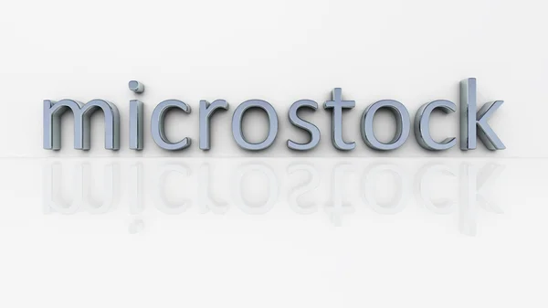 Slovo microstock chrom — Stock fotografie