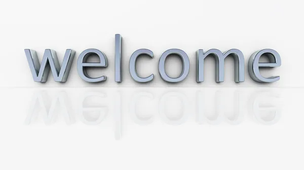 Chrome ordet Välkommen — Stockfoto