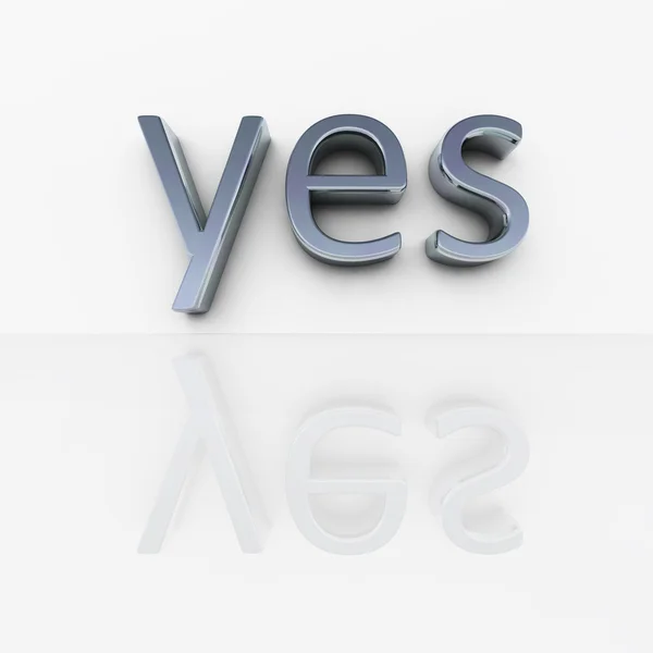 Chrome word yes — Stock Photo, Image