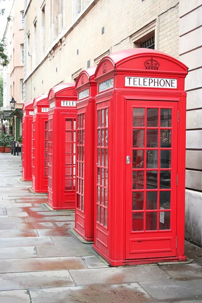 stock image 5 phone boxes
