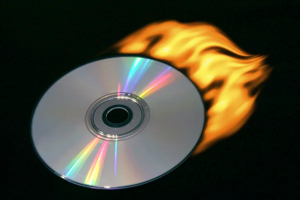 Vypalování disku CD-ROM — Stock fotografie