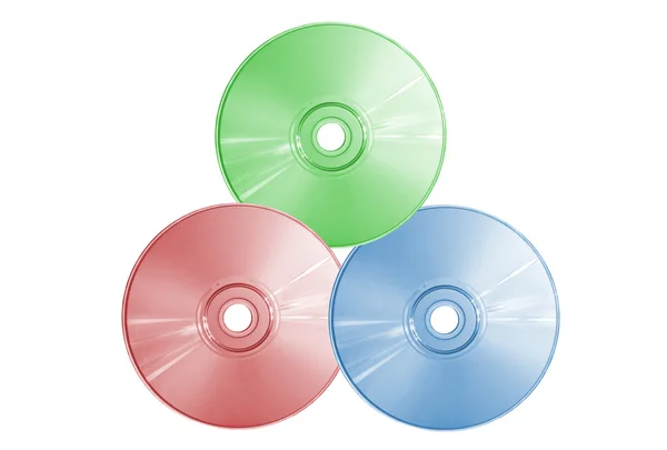 Três discos compactos — Fotografia de Stock