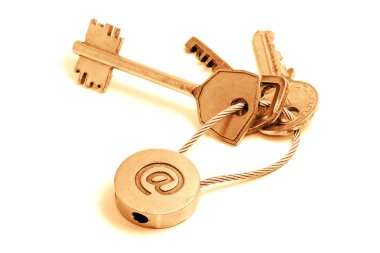 Golden email keys clipart