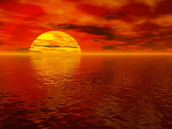 Zonsondergang op zee Stockafbeelding