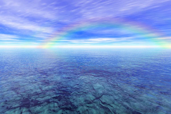 Ουράνιο τόξο πάνω από τη θάλασσα — Φωτογραφία Αρχείου