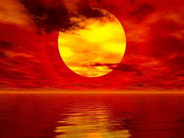 Sea sunset clipart