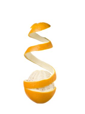 Half peeled orange clipart