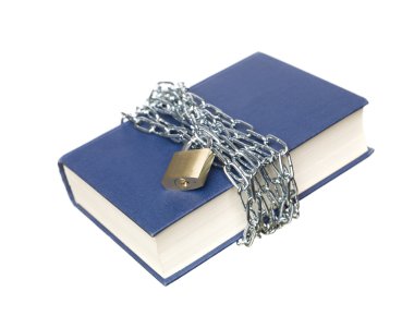 Book with a chain and lock clipart