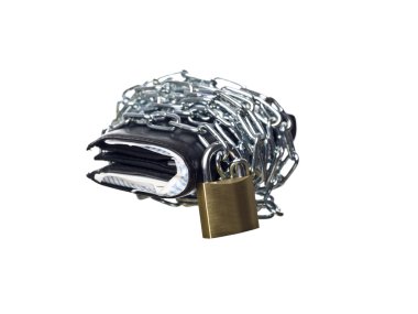 Wallet wrapped in chains clipart