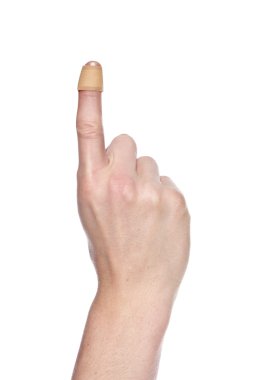 Bandaid on a hand clipart