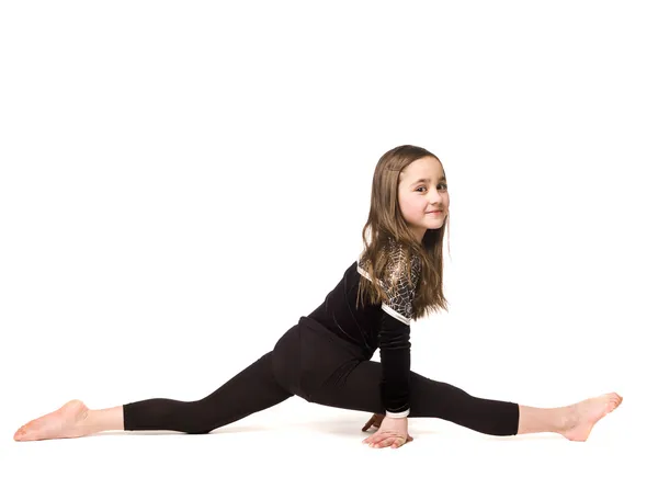 做体操的小女孩 — 图库照片