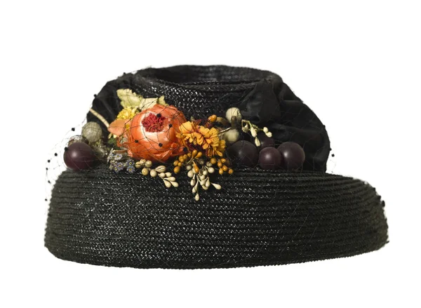 Sombrero femenino con flores — Foto de Stock