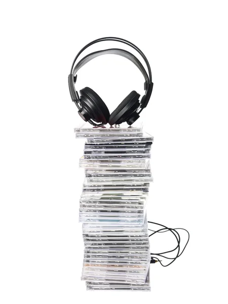 CD i słuchawki — Zdjęcie stockowe