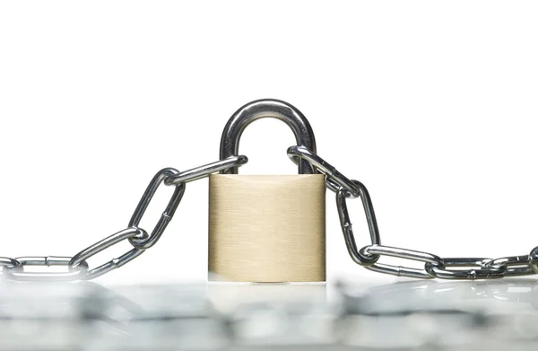 Padlock with a chain — Stock Photo, Image