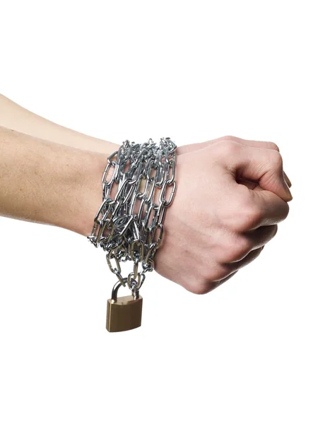Chained hands — Stock Photo, Image