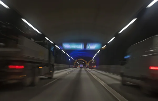 Driving in a tunnel — Stock Photo, Image