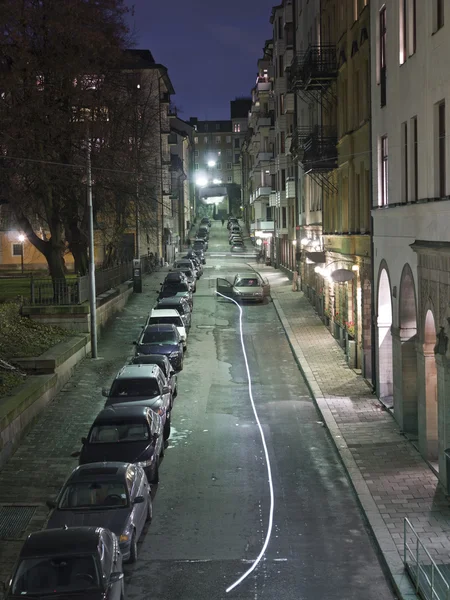 Rua da cidade à noite — Fotografia de Stock