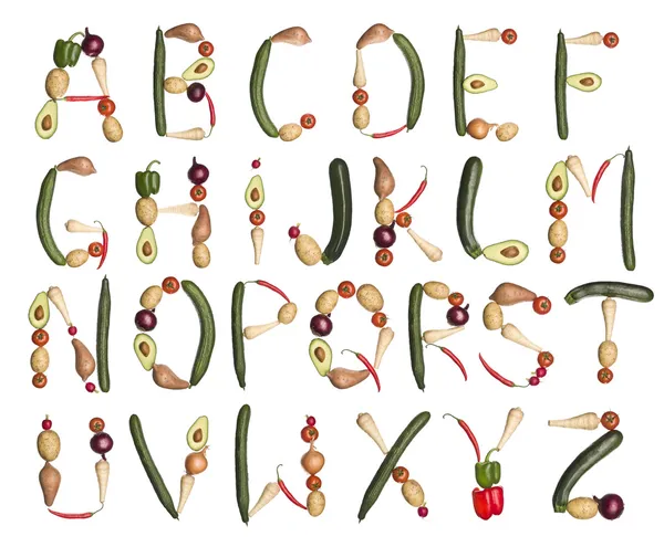 O alfabeto formado por vegetais — Fotografia de Stock