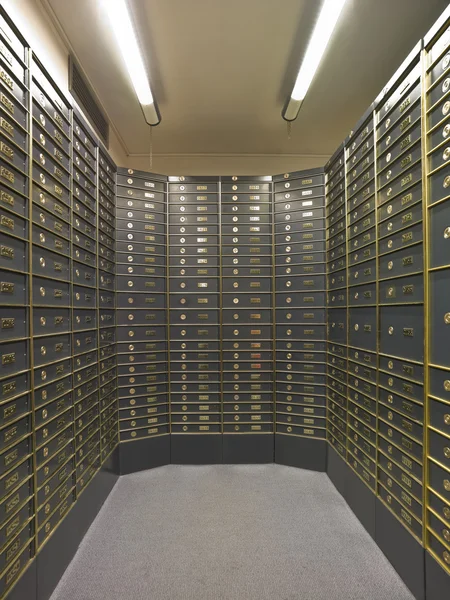Rows of luxurious safe deposit boxes — Stock Photo, Image