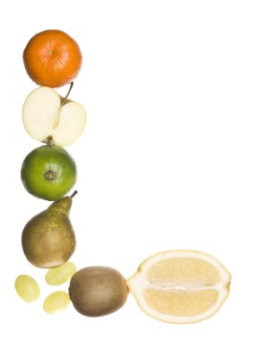 039;L' made out of fruit clipart