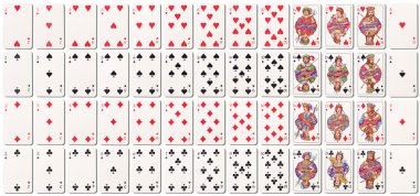 Full deck of cards with shadows clipart