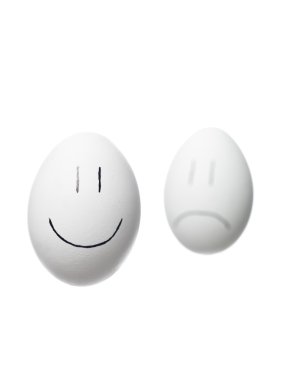 Sad egg and happy egg clipart