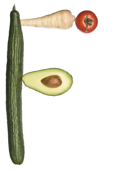 F aus Gemüse — Stockfoto