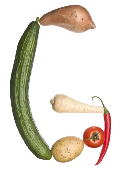 0 "G" з овочів — стокове фото
