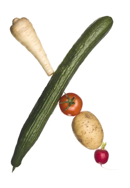 039;X' made out of vegetables — Stock Photo, Image