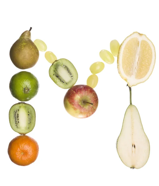 0 "M" з фруктів — стокове фото