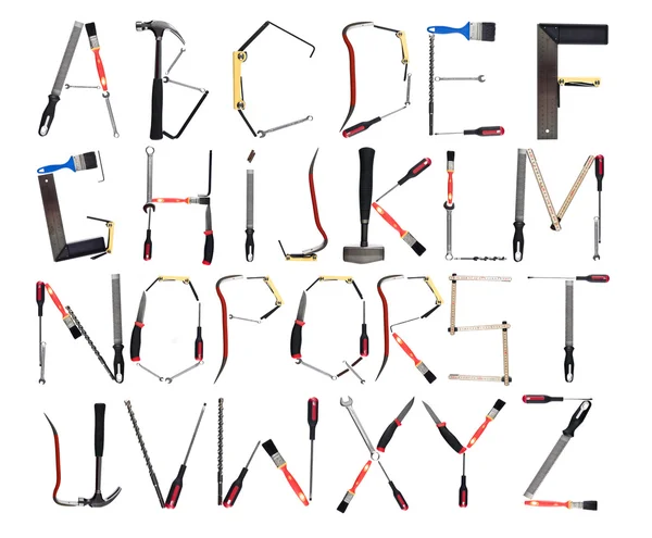 Alfabet tworzą narzędzia — Zdjęcie stockowe