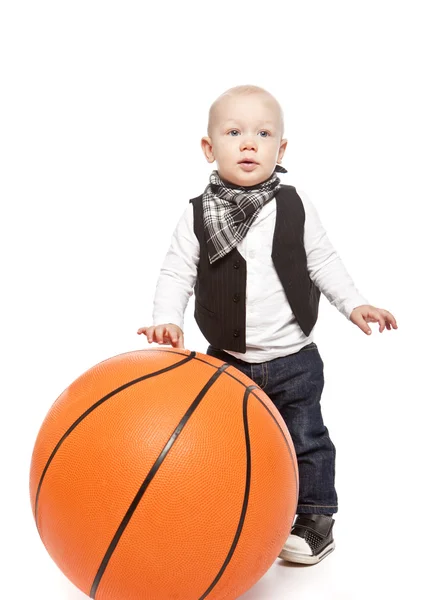 Boy with basketball — Stock Photo, Image
