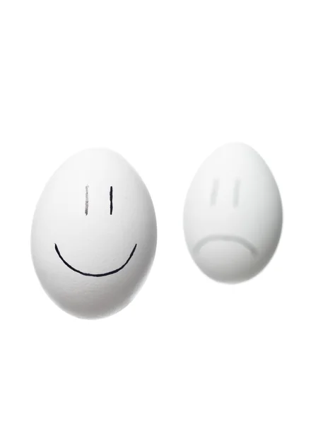 Trauriges und glückliches Ei — Stockfoto
