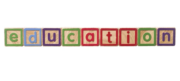 Das aus Spielsteinen gebaute Wort Bildung — Stockfoto