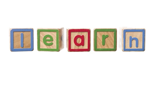The word learn built by Play Blocks — Stock Photo, Image