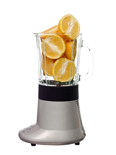 Blender with oranges — Stock Photo, Image
