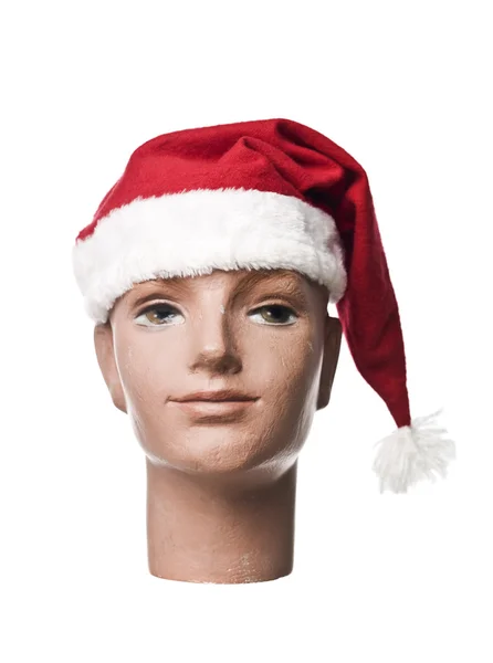 Weihnachtsmann-Hut auf einer Puppe — Stockfoto