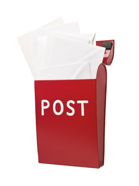 Röd postlåda — Stockfoto
