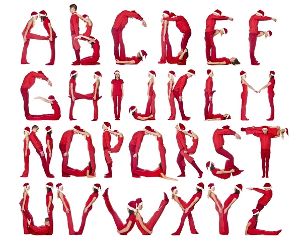 Alfabeto formado por seres humanos — Fotografia de Stock