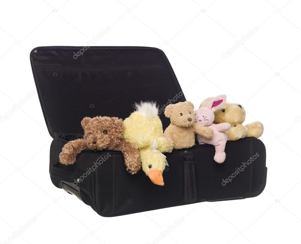 Suitcase with Toy Animals