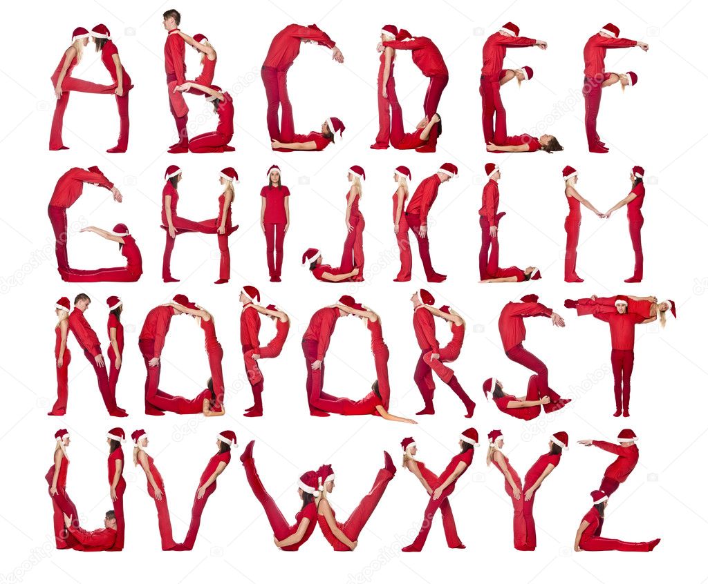 Alphabet formed by humans