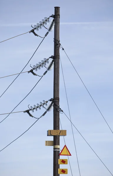 Señales en el poste eléctrico — Foto de Stock