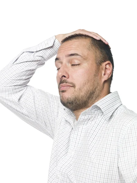 Ból głowy człowieka — Zdjęcie stockowe