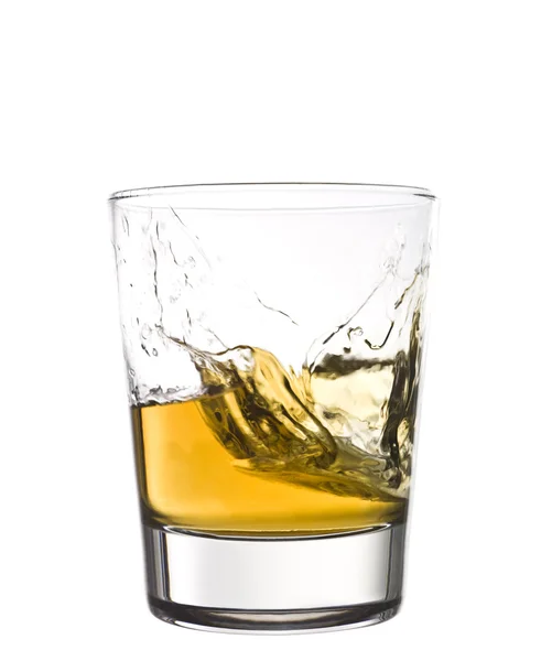 威士忌酒溅 — 图库照片