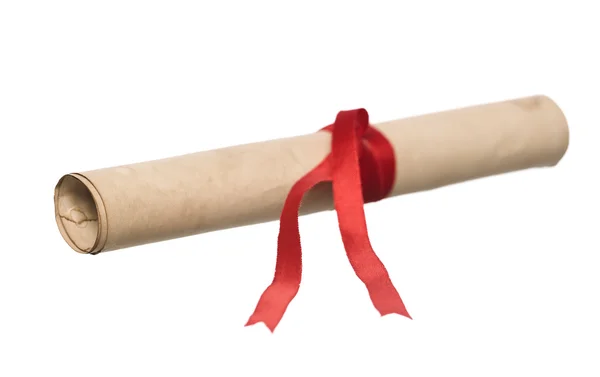 stock image Document w red ribbon