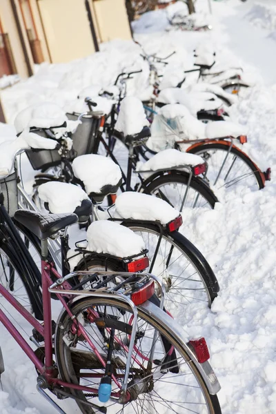 Biciclette in inverno — Foto Stock