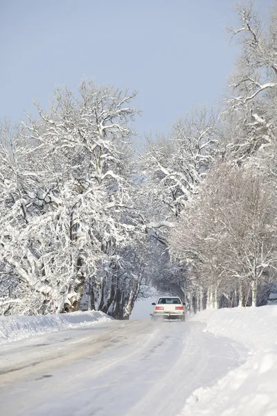 Car on Winter Road — Stock Photo, Image